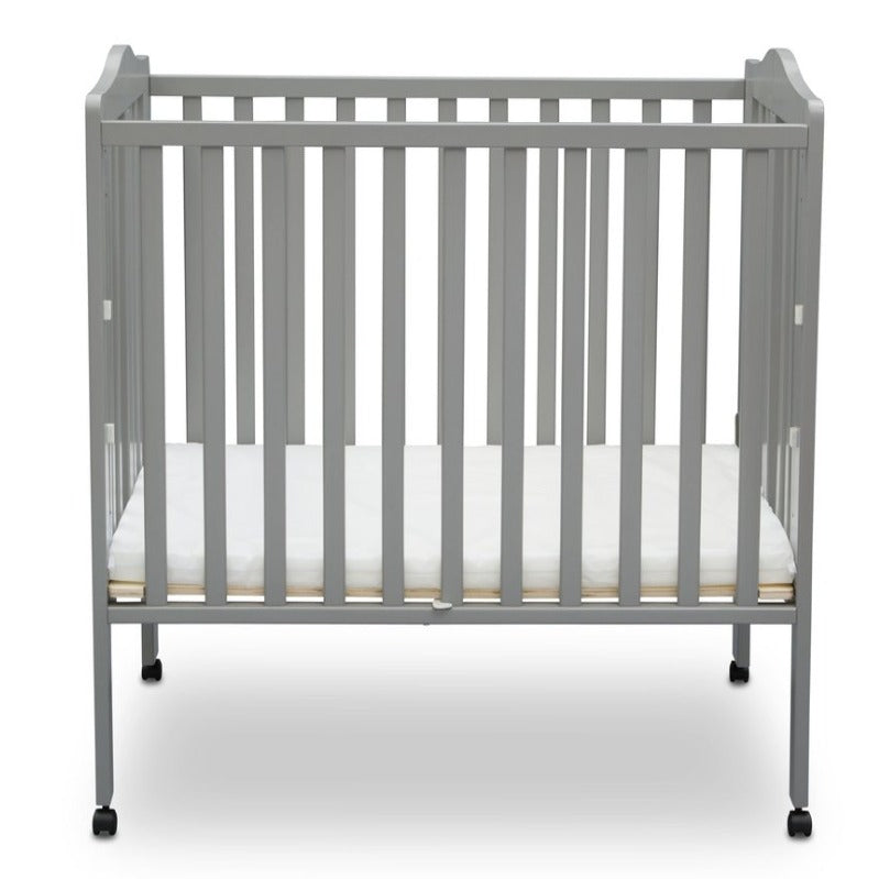 Delta Children Portable Folding Crib With Mattress, Grey