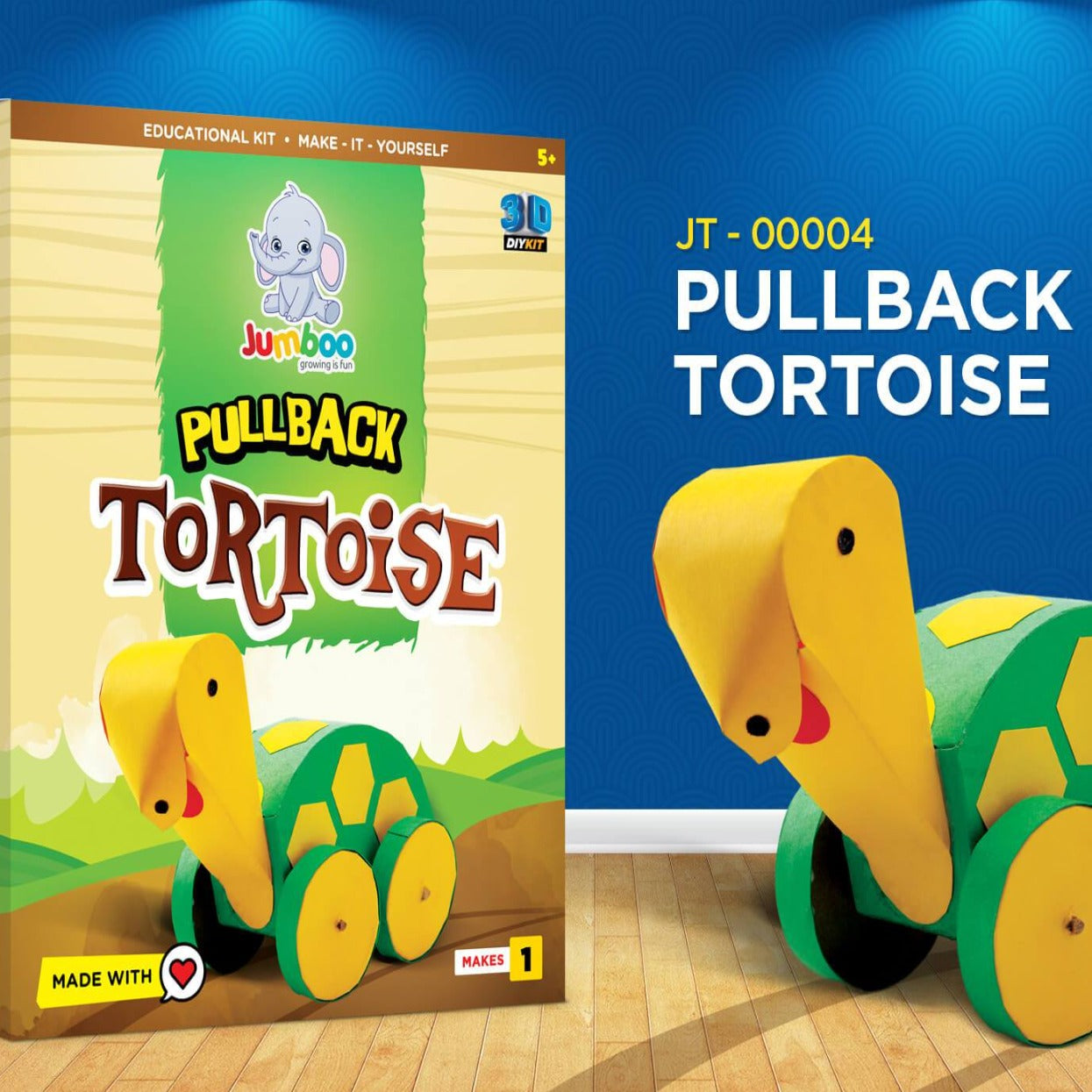 Pull Back Tortoise DIY Paper Art & Craft Kit - Jumboo Toys