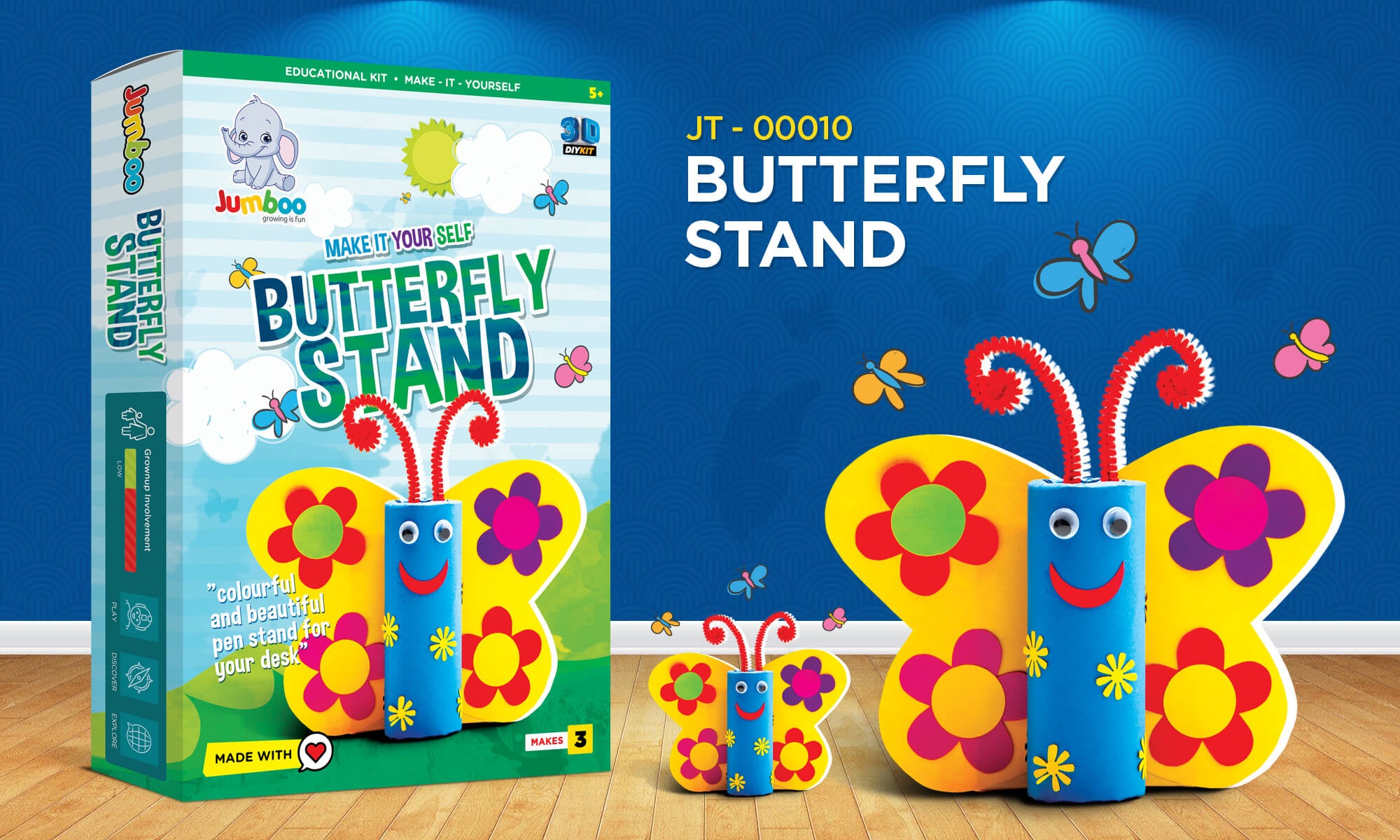 Butterfly Stand DIY Paper Art & Craft Kit - Jumboo Toys