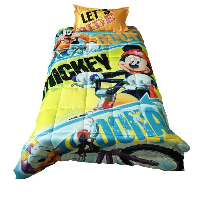 Mickey Mouse Reversible Lets Ride 100% Cotton Comforter