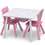 Delta Children Kids Table and Chair Set with Storage (2 Chairs Included) - White / Pink