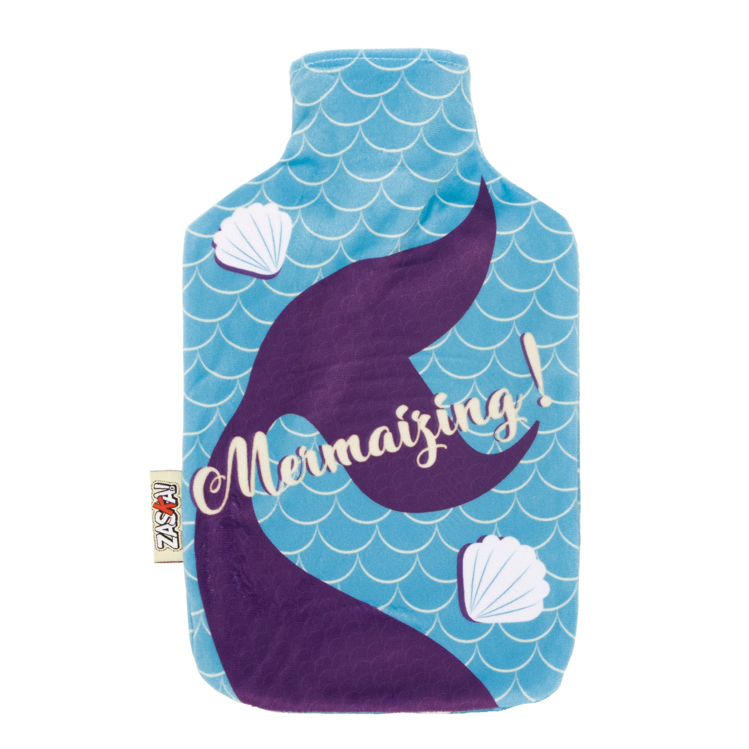 Mermaid Hot Water Bottle With Soft Textile Cover by Zaska