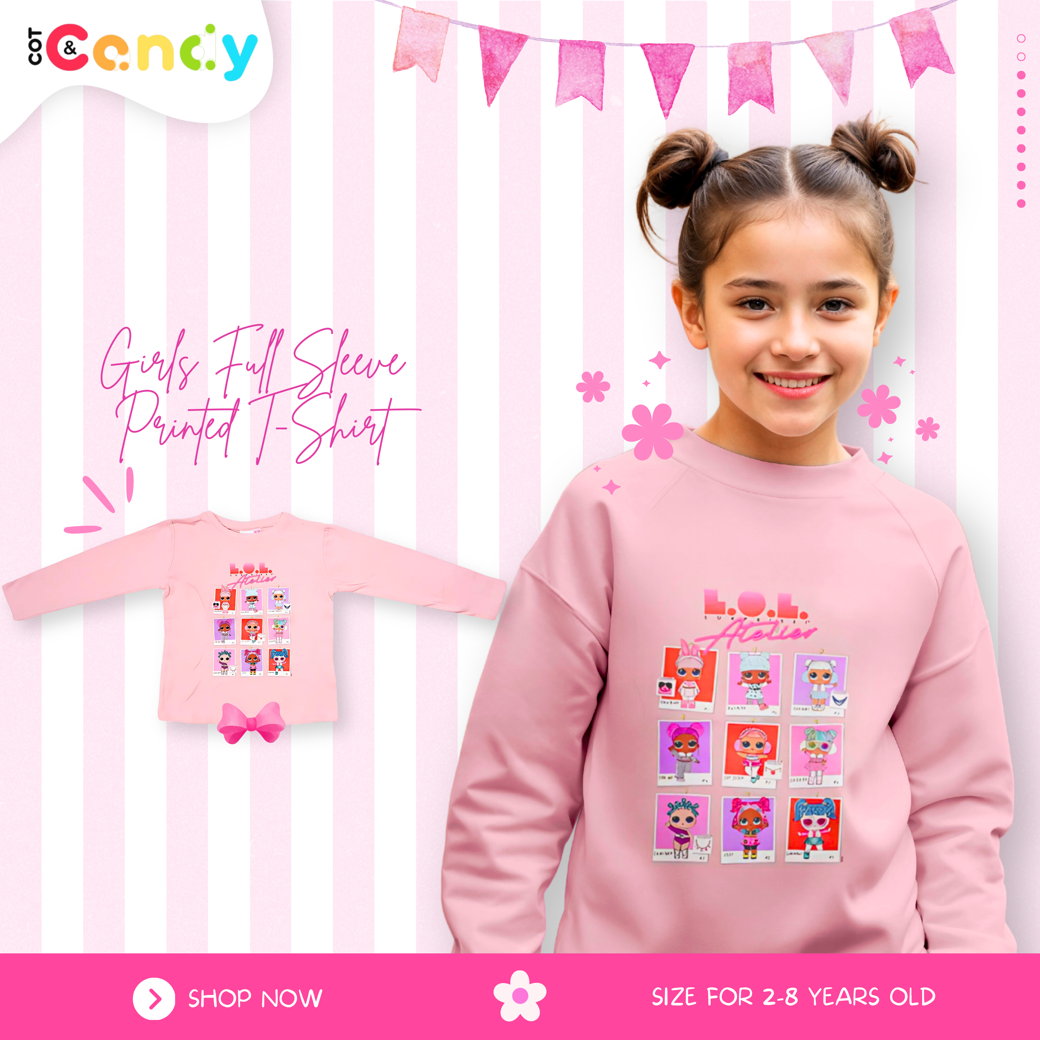 Girls full Sleeve Printed T-Shirt
