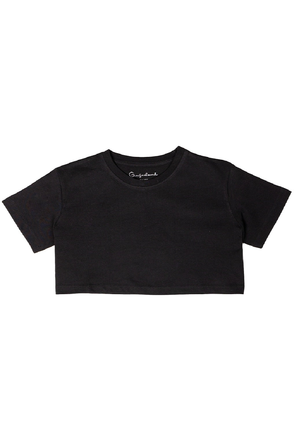 Gingerbread Pure Cotton, Half Sleeve, Round Neck & Solid Crop Top For Girls