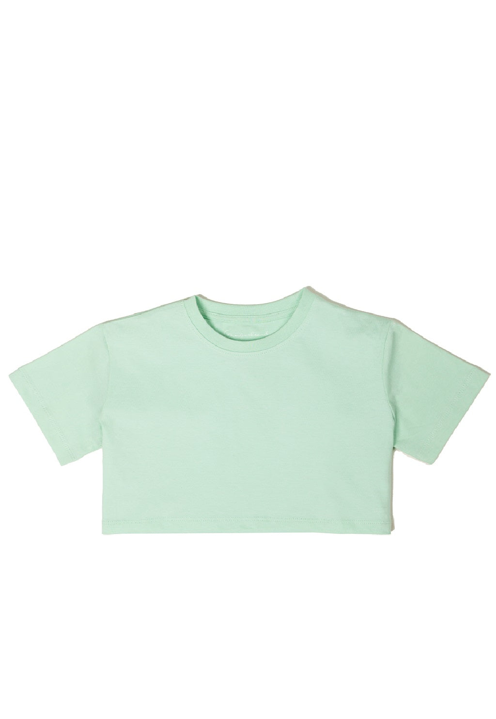 Gingerbread Pure Cotton, Half Sleeve, Round Neck & Solid Crop Top For Girls