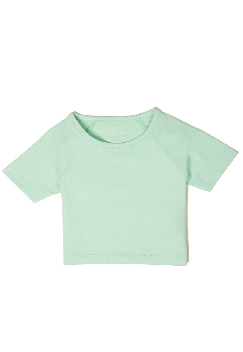 Gingerbread Pure Cotton, Half Sleeve, Round Neck & Solid Crop Top For Girls