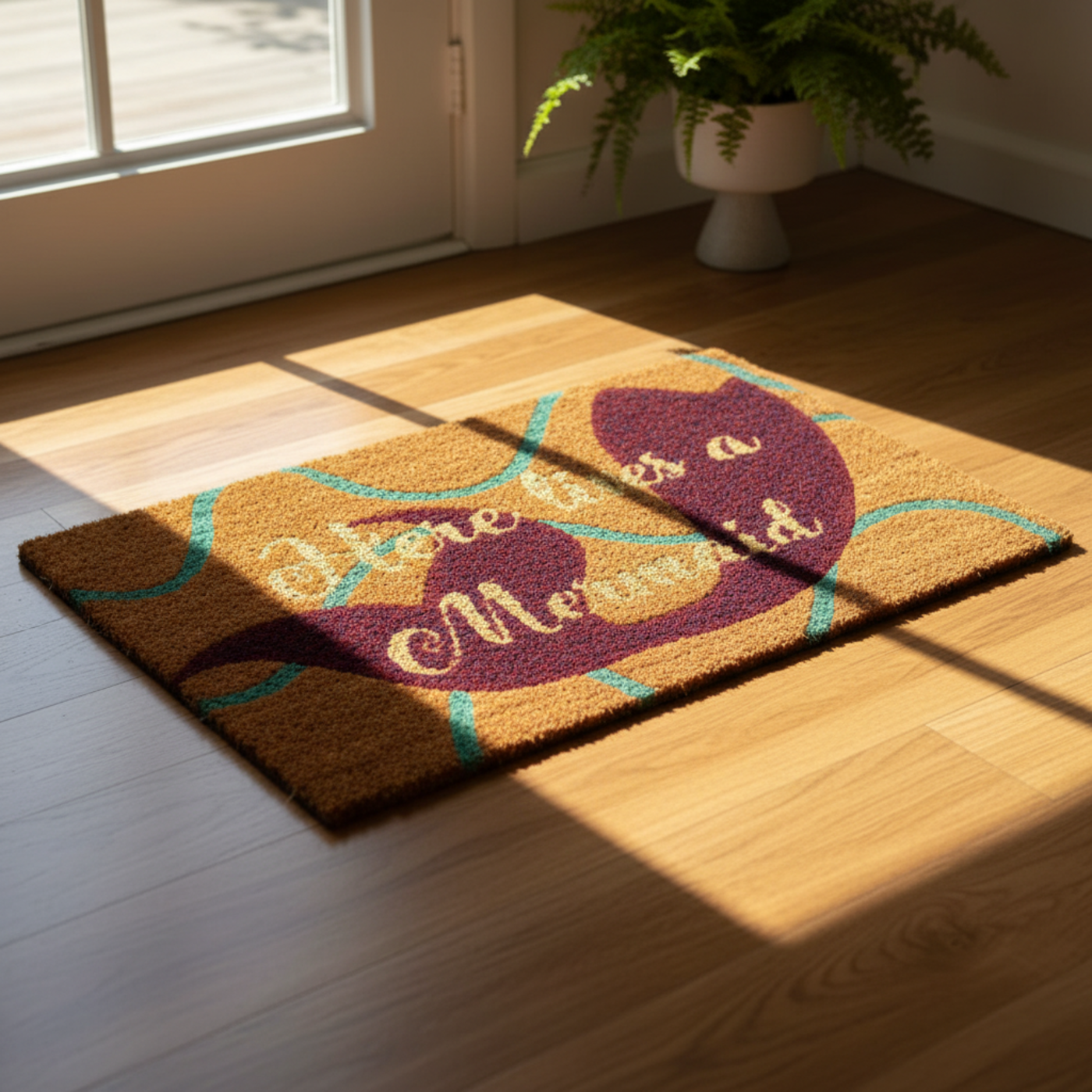 Mermaid Doormat made of Natural Fibres (60 x 40 cms) by Zaska