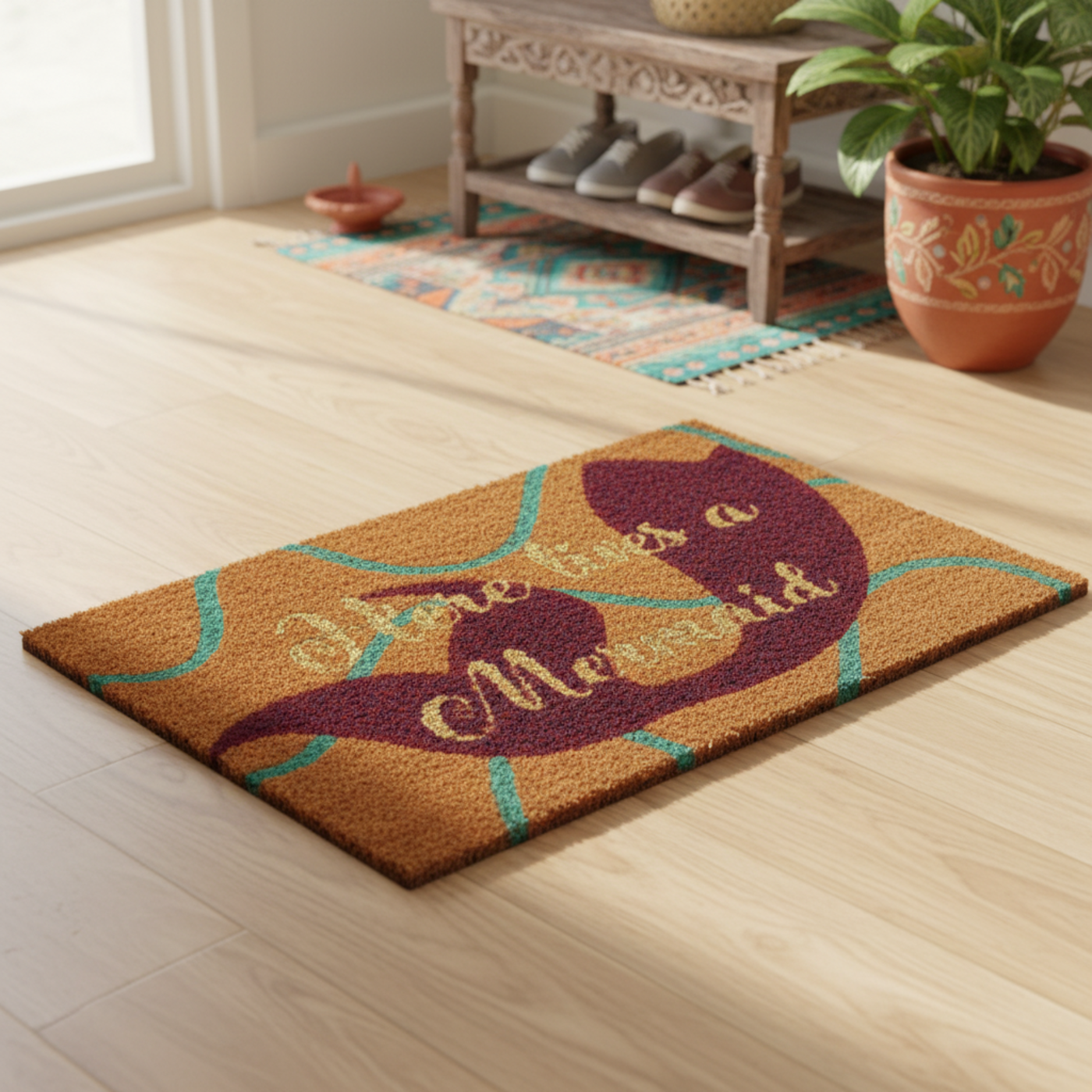 Mermaid Doormat made of Natural Fibres (60 x 40 cms) by Zaska