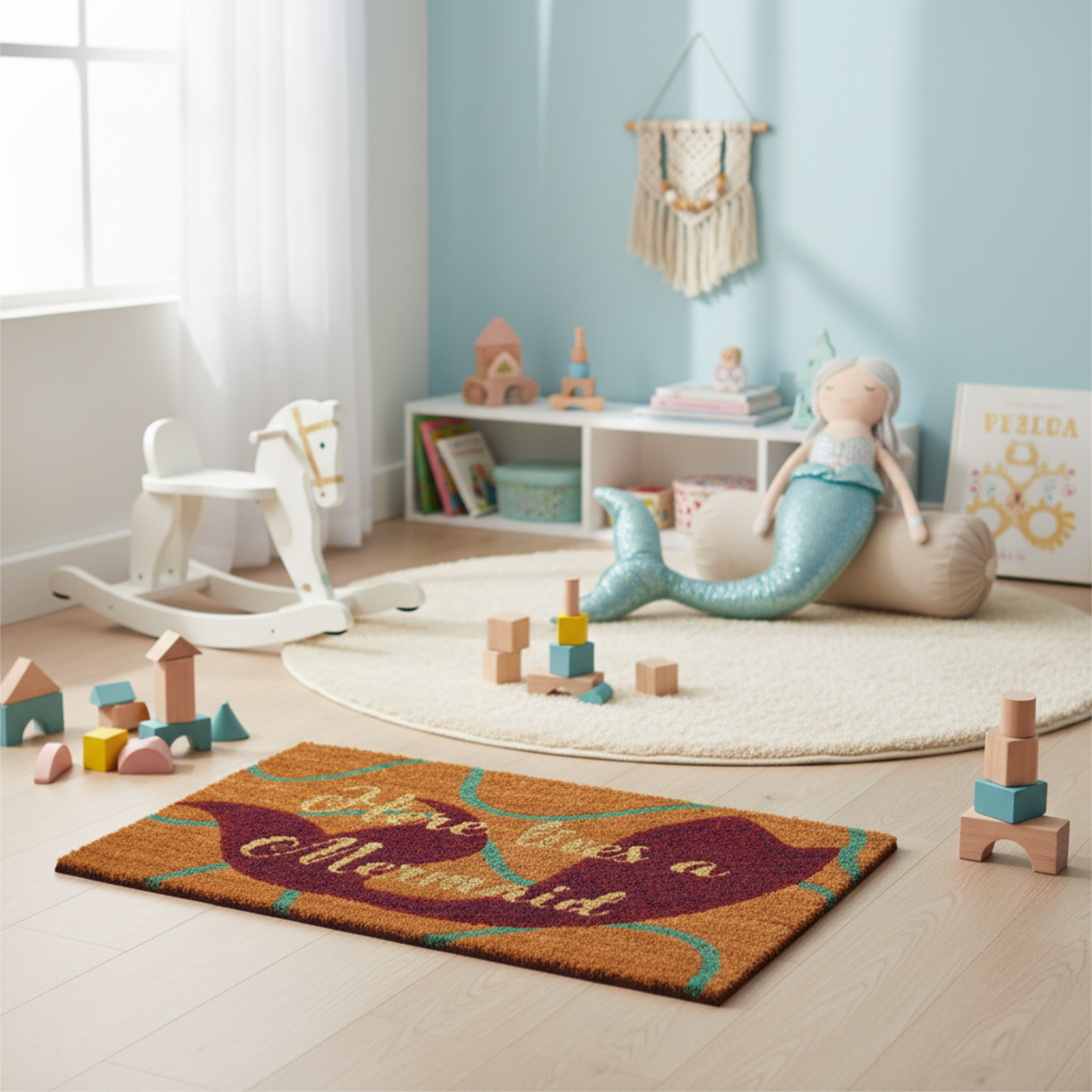 Mermaid Doormat made of Natural Fibres (60 x 40 cms) by Zaska