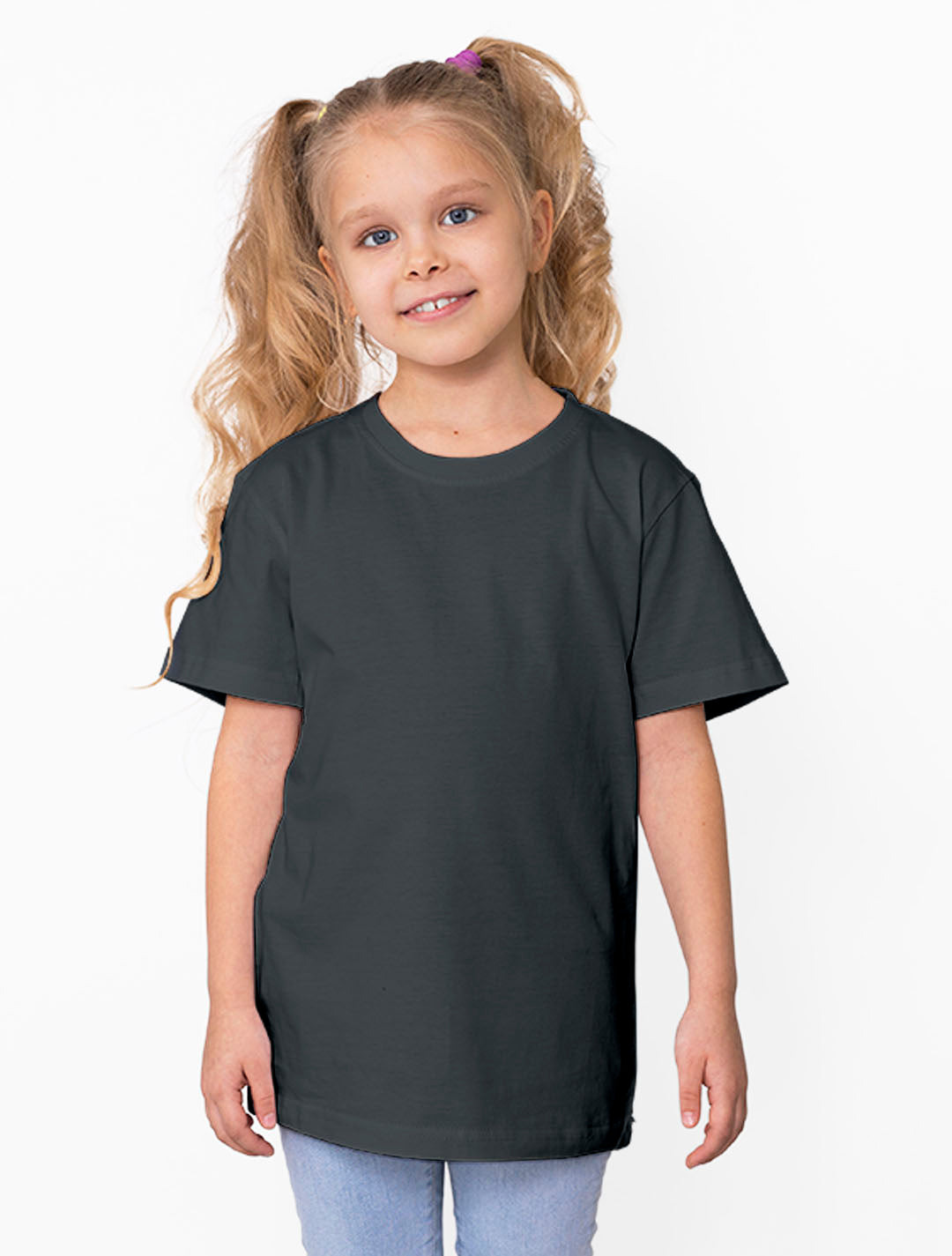GingerBread Pure Cotton, Half Sleeve, Round Neck & Solid Tshirt For Girls