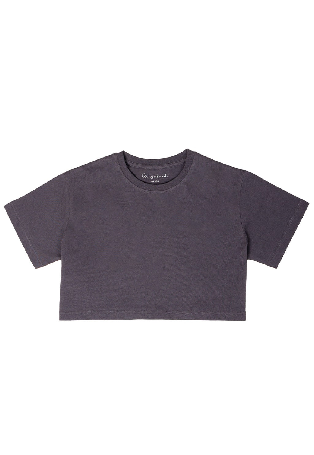 Gingerbread Pure Cotton, Half Sleeve, Round Neck & Solid Crop Top For Girls