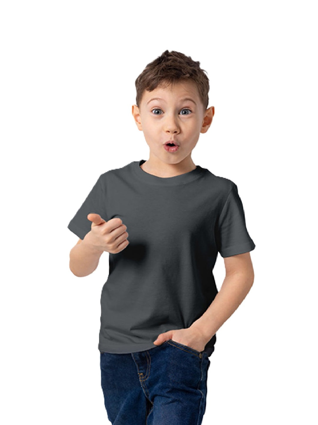 Gingerbread Pure Cotton, Half Sleeve, Round Neck & Solid Tshirt For Boys
