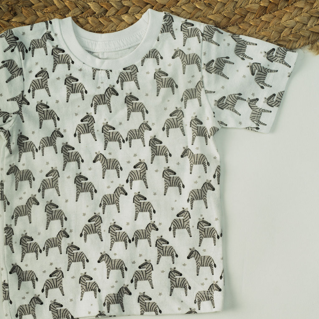 Baby Boys Zebra Print Short Sleeve T-Shirt