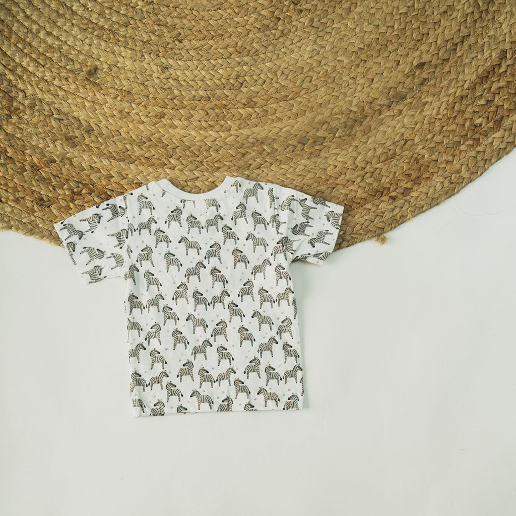 Baby Boys Zebra Print Short Sleeve T-Shirt