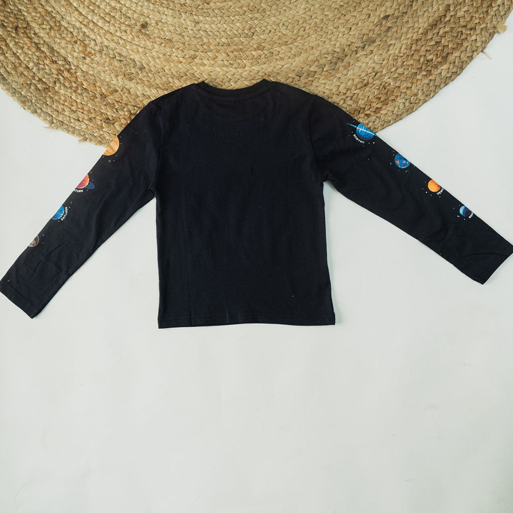 Boys Printed Long Sleeve Space T-Shirt