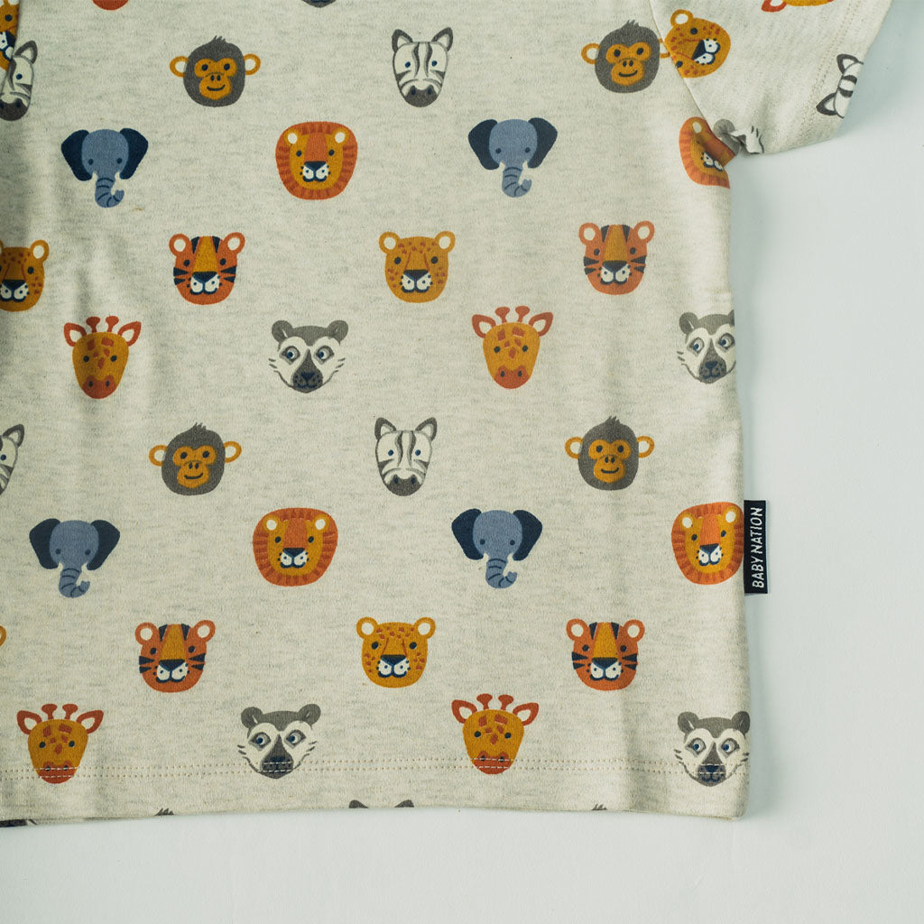 kids Unisex Animal Print Short Sleeve T-Shirt