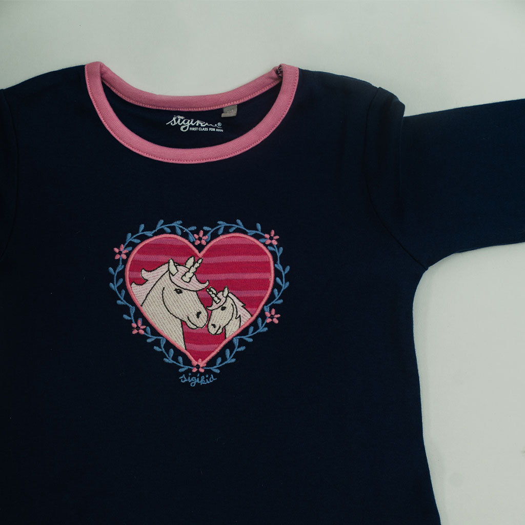 Girls Long Sleeve Unicorn Printed Dress