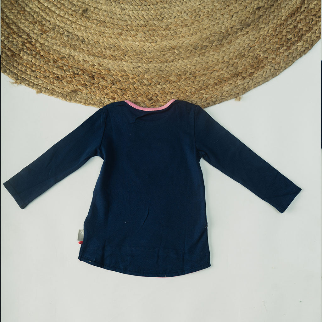 Girls Long Sleeve Unicorn Printed Dress