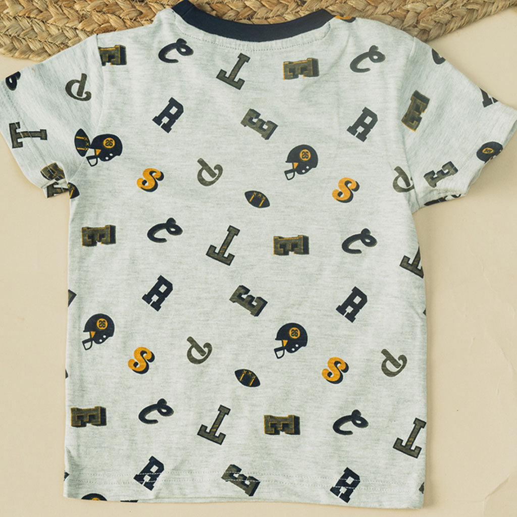 Baby Alphabet Print Short Sleeve T-Shirt