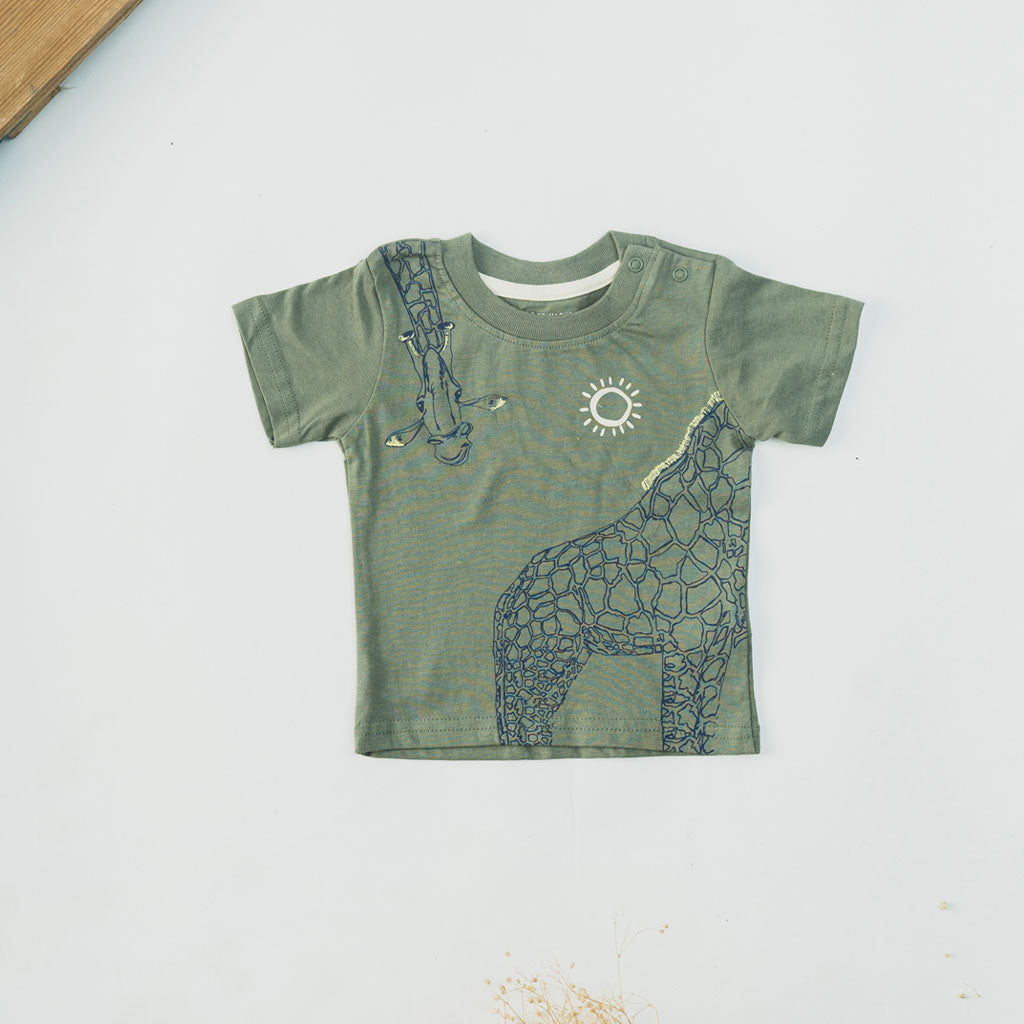 Baby Giraffe Print Short Sleeve T-Shirt