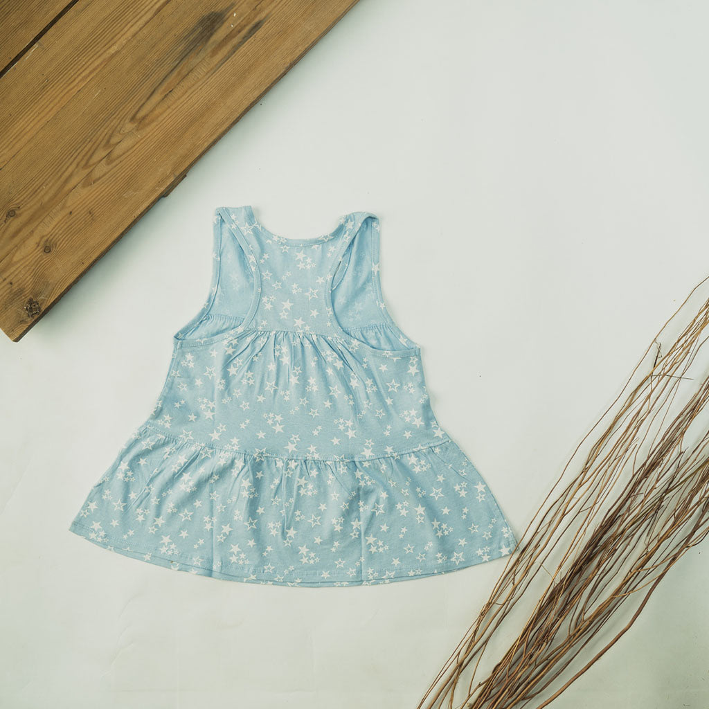 Girls Star Print Sleeveless Dress