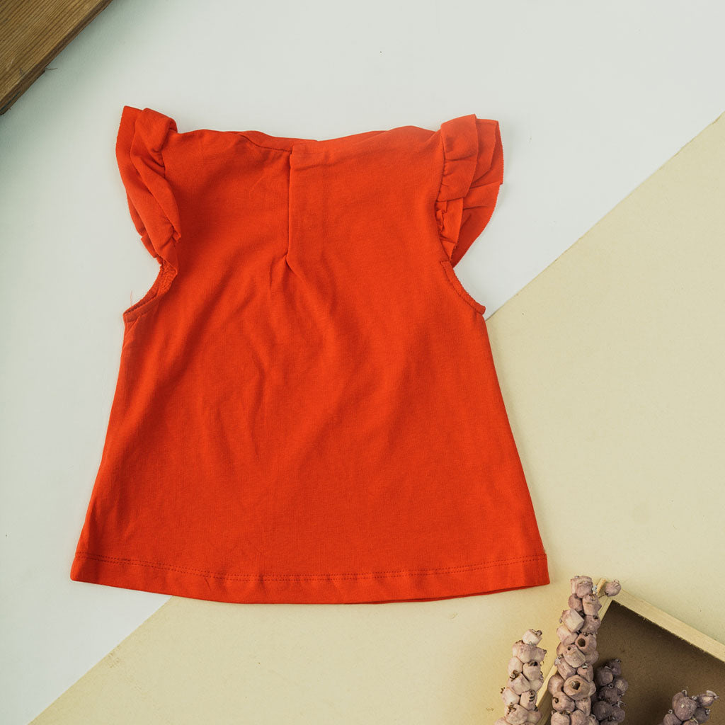 Baby Girls Apple Print Sleeveless Top