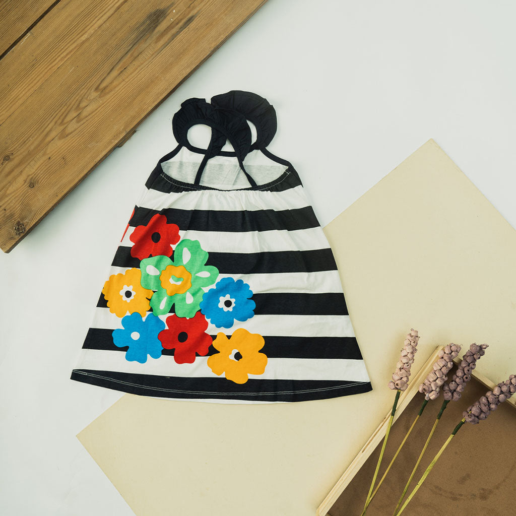Girls Stripes & Floral Dress