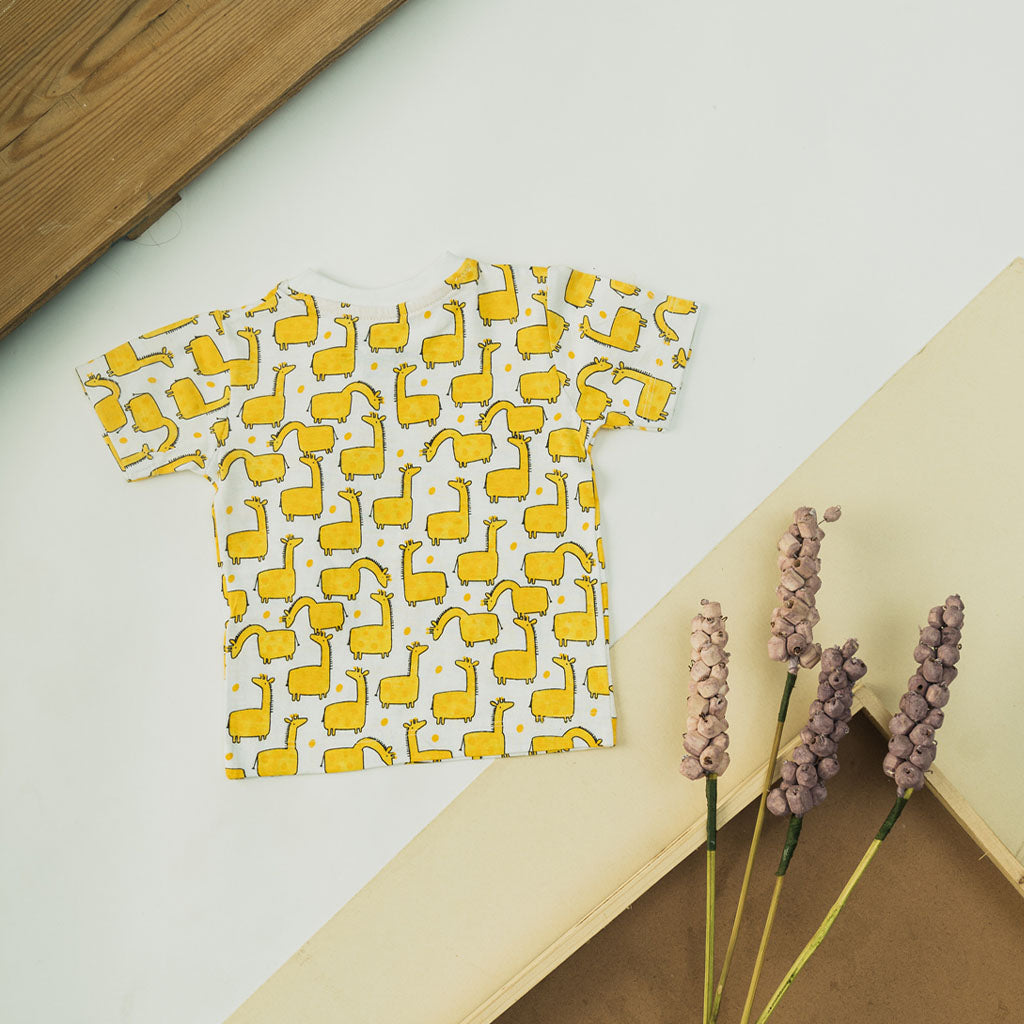 Baby Girls Giraffe Print Short Sleeve T-Shirt
