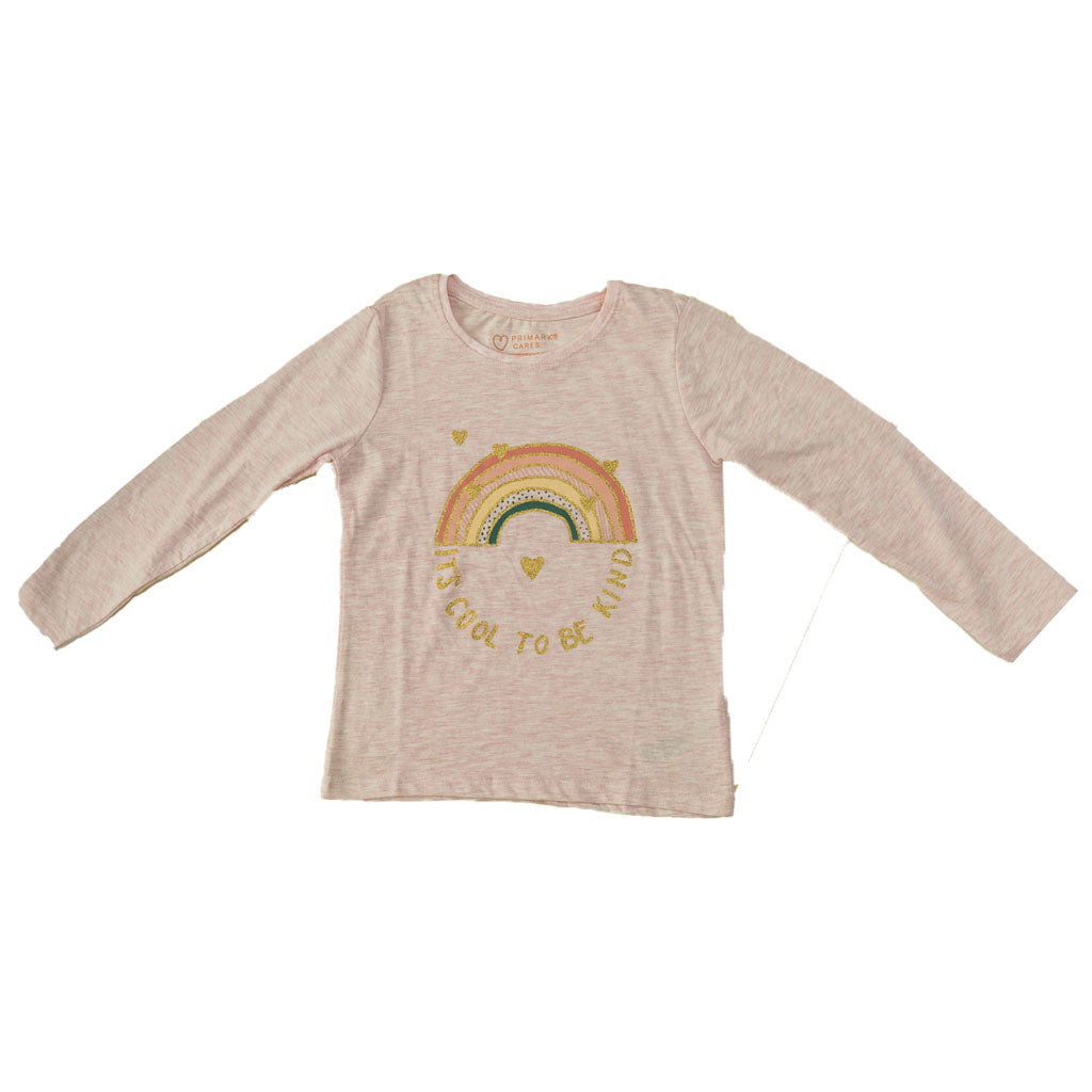 Girls Long Sleeve Rainbow Printed T-Shirt