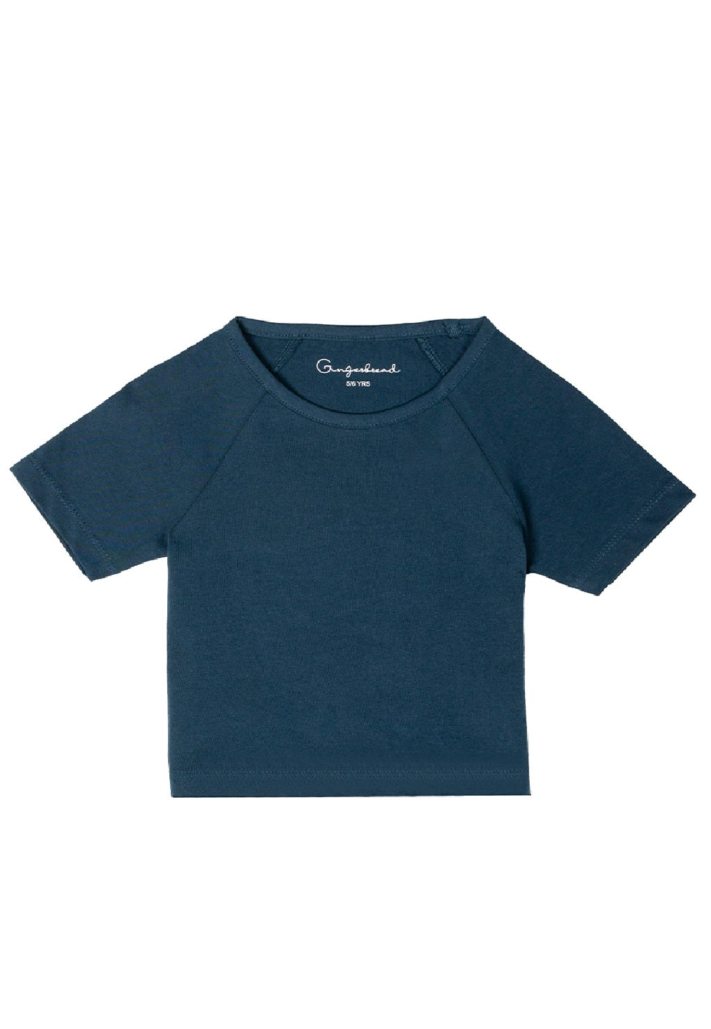 Gingerbread Pure Cotton, Half Sleeve, Round Neck & Solid Crop Top For Girls