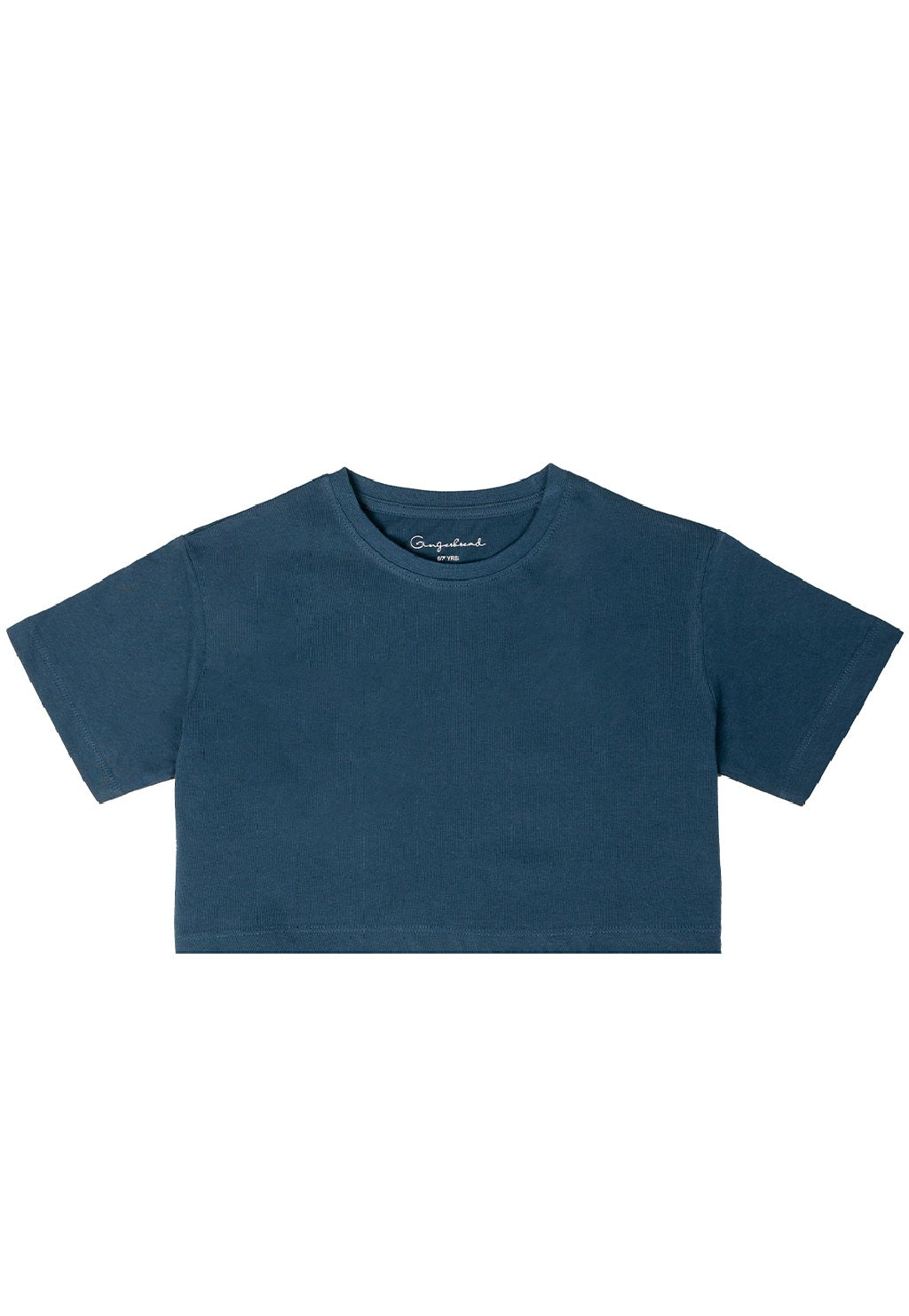 Gingerbread Pure Cotton, Half Sleeve, Round Neck & Solid Crop Top For Girls