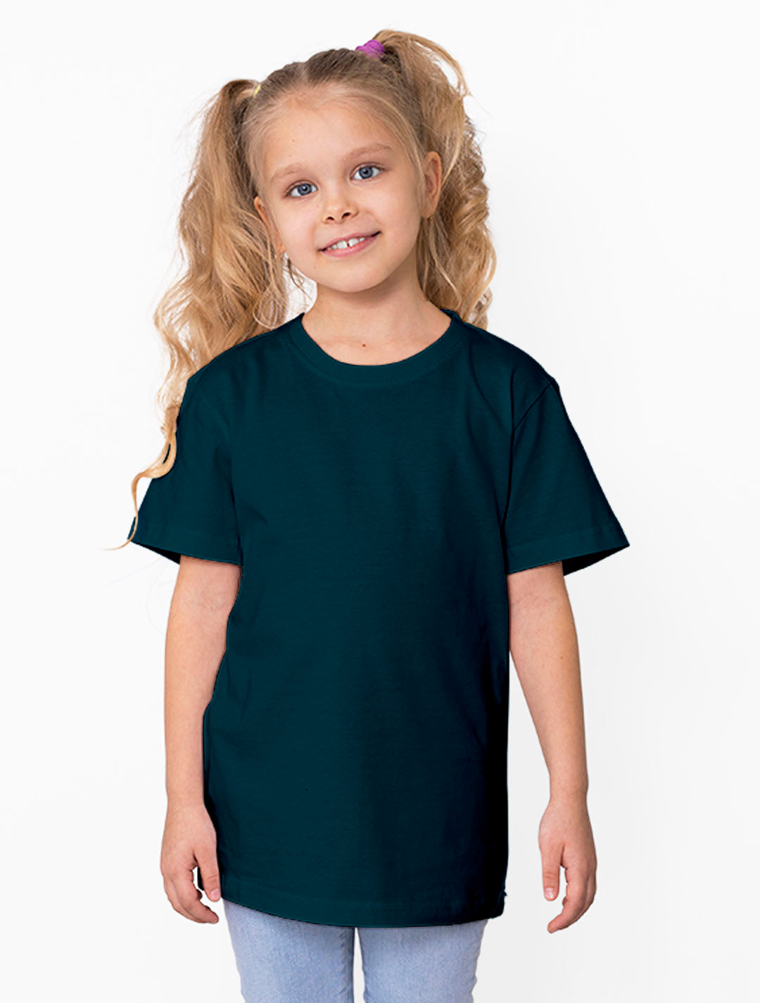 GingerBread Pure Cotton, Half Sleeve, Round Neck & Solid Tshirt For Girls