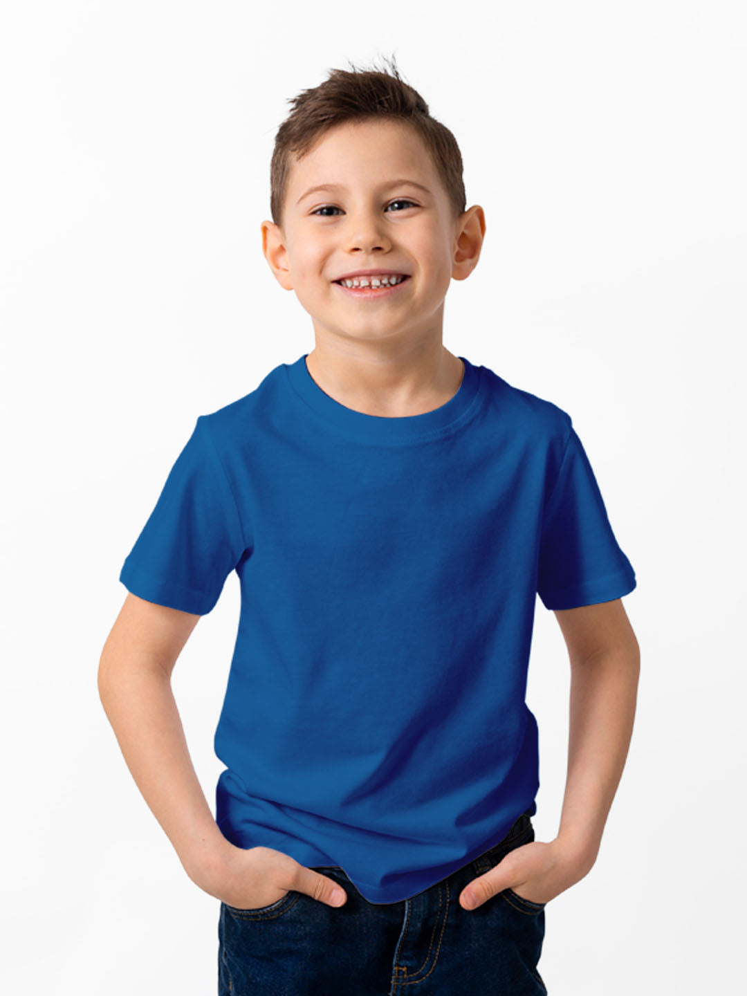 Gingerbread Pure Cotton, Half Sleeve, Round Neck & Solid Tshirt For Boys