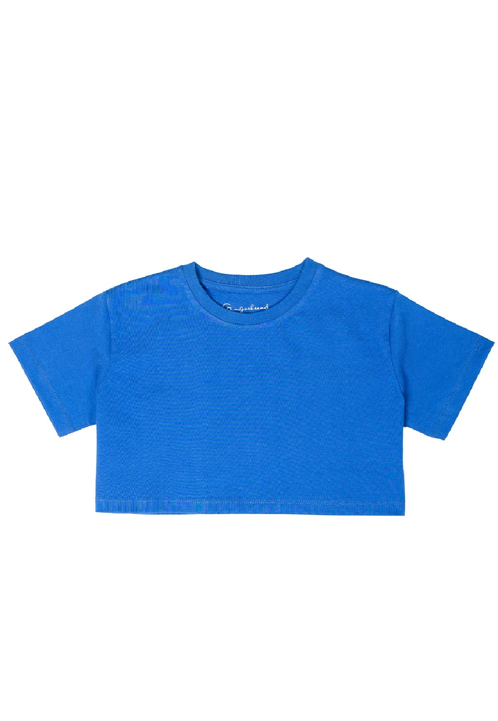 Gingerbread Pure Cotton, Half Sleeve, Round Neck & Solid Crop Top For Girls