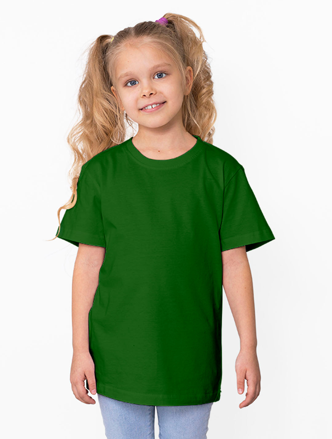 GingerBread Pure Cotton, Half Sleeve, Round Neck & Solid Tshirt For Girls