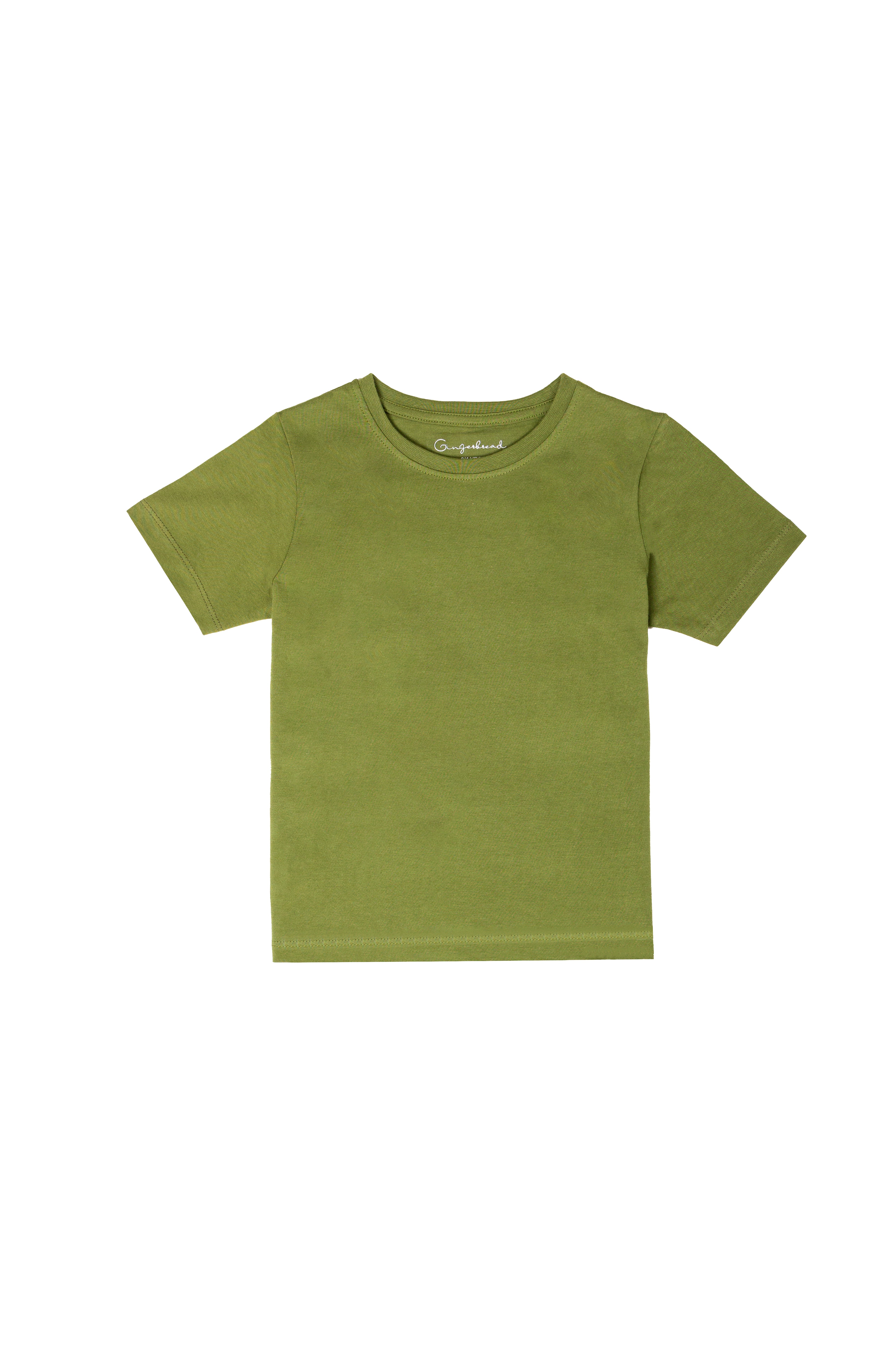 Gingerbread Pure Cotton, Half Sleeve, Round Neck & Solid Tshirt For Boys
