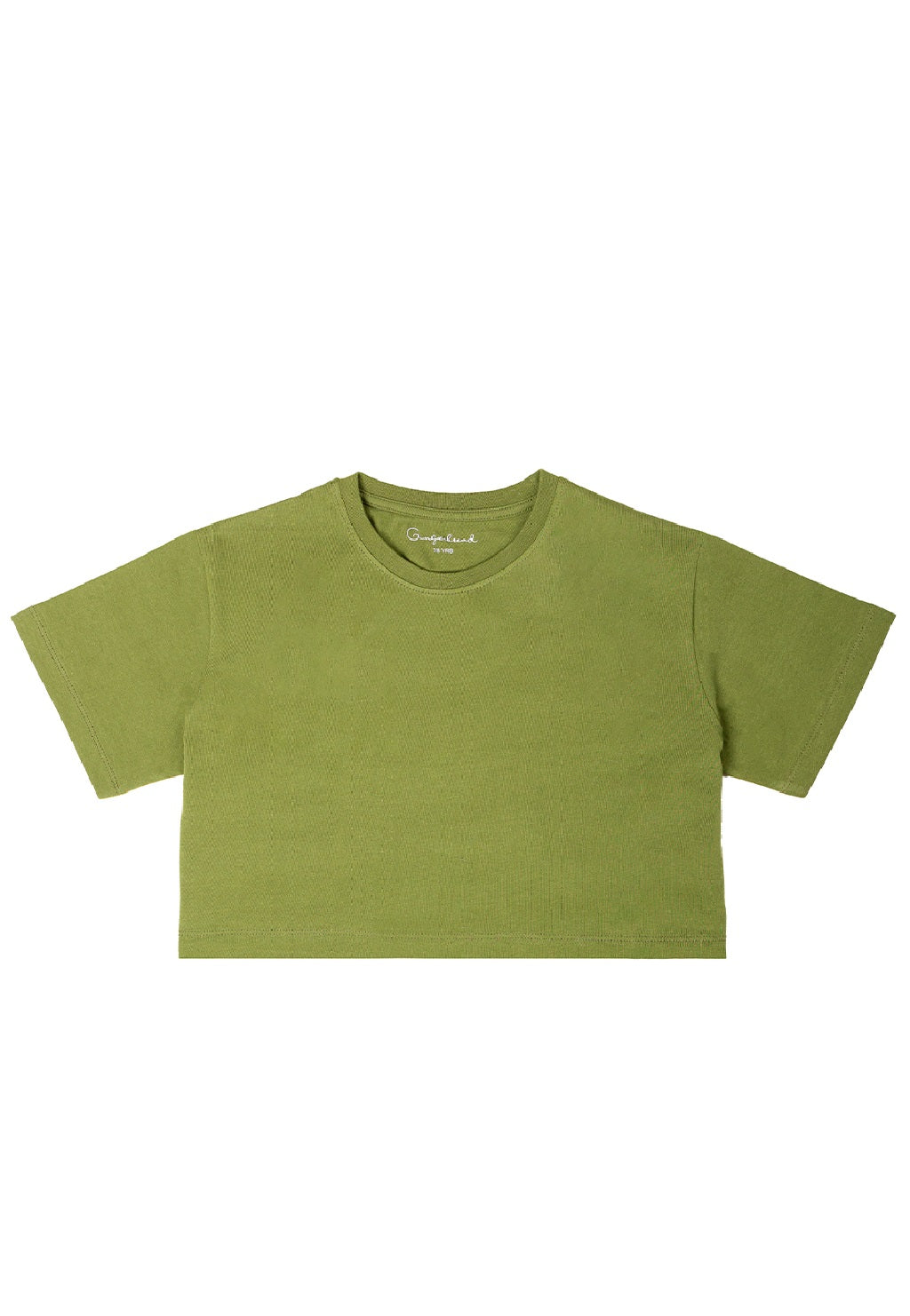 Gingerbread Pure Cotton, Half Sleeve, Round Neck & Solid Crop Top For Girls