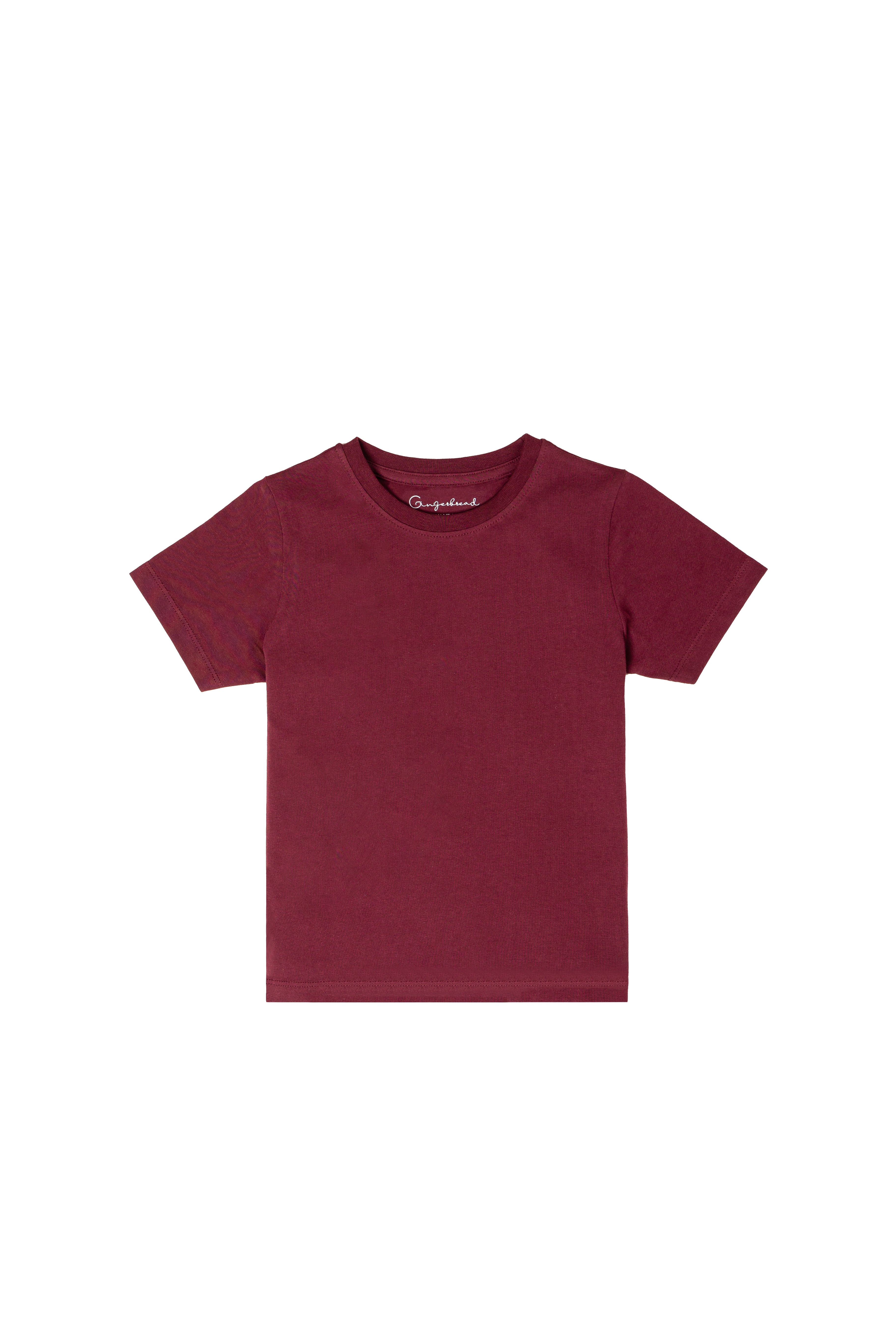 Gingerbread Pure Cotton, Half Sleeve, Round Neck & Solid Tshirt For Boys