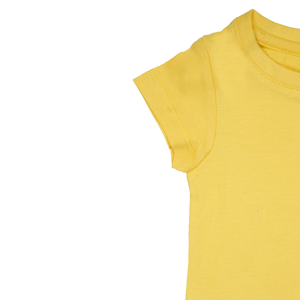 GingerBread Pure Cotton, Half Sleeve, Round Neck & Solid Tshirt For Girls