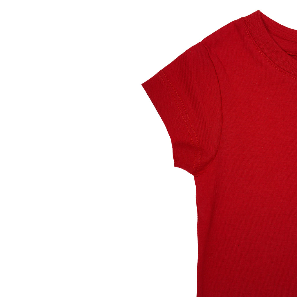 GingerBread Pure Cotton, Half Sleeve, Round Neck & Solid Tshirt For Girls