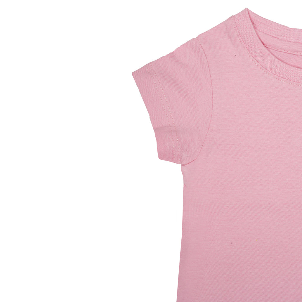 GingerBread Pure Cotton, Half Sleeve, Round Neck & Solid Tshirt For Girls