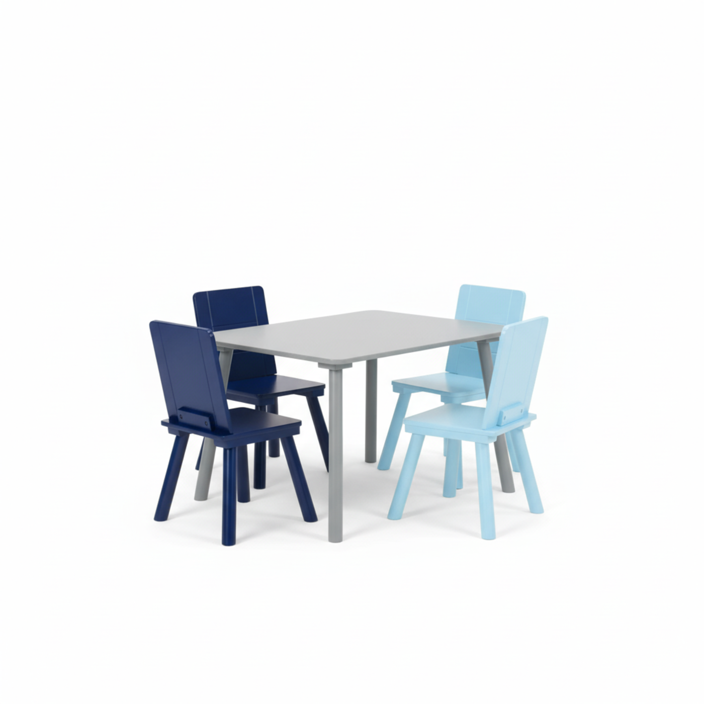 Playtime Children Table & 4 Chair Set (Grey & Blue)