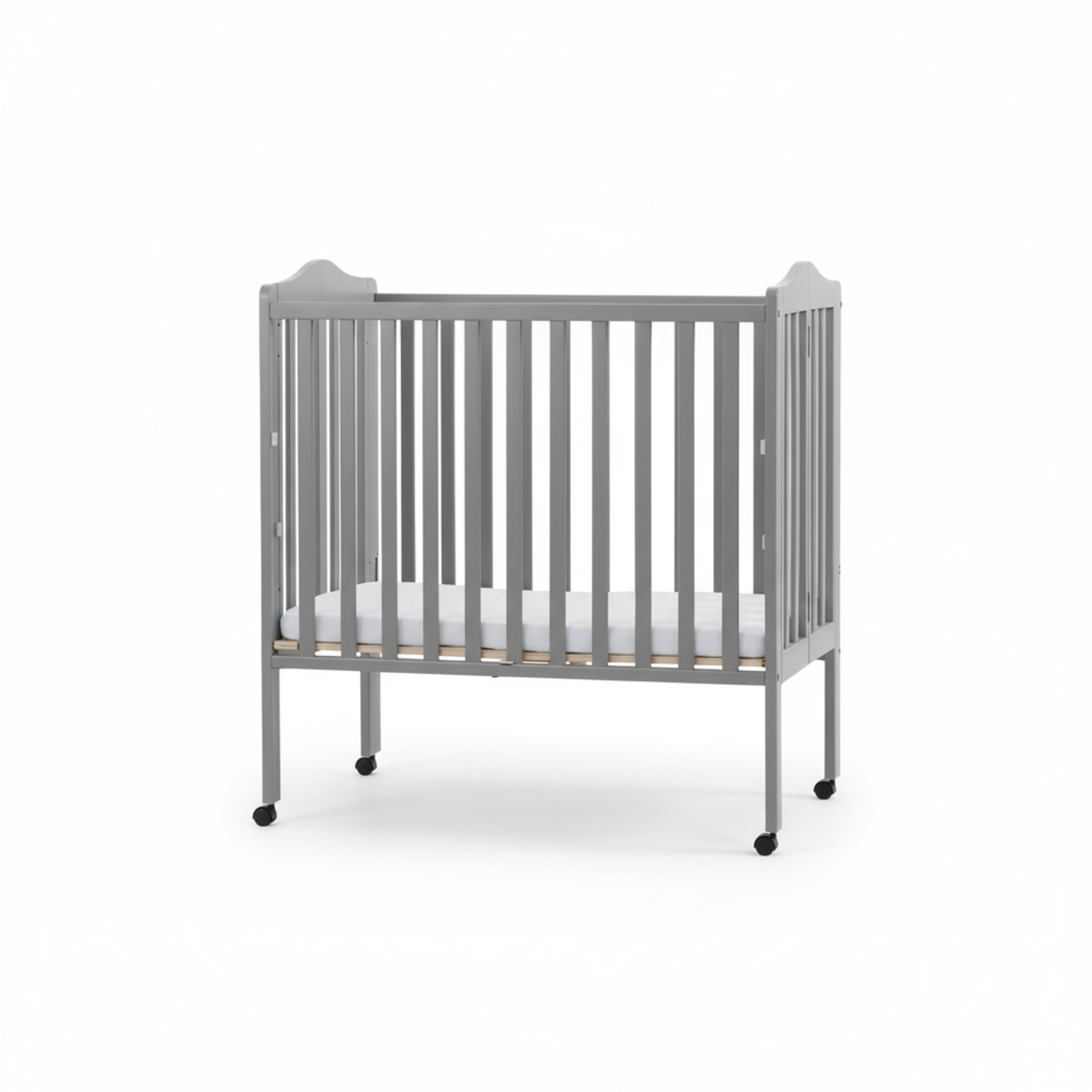Delta Children Portable Folding Crib With Mattress, Grey