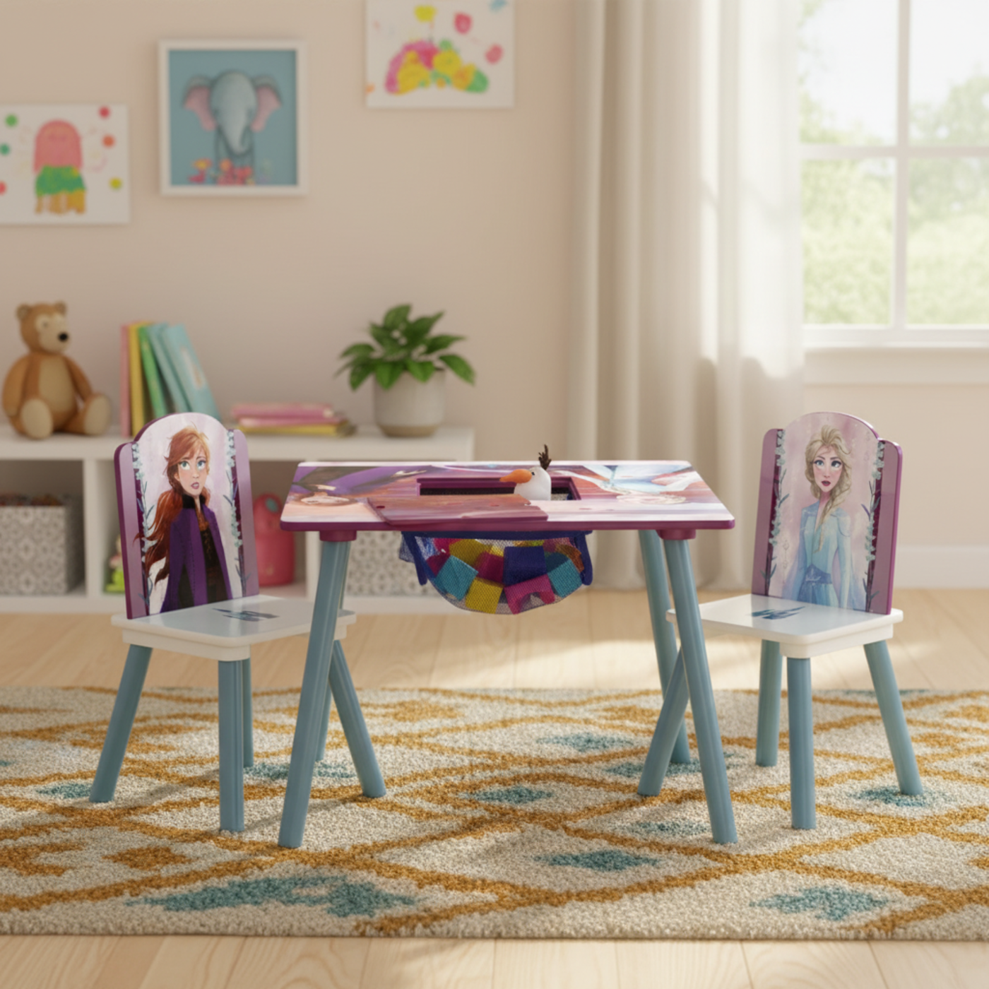 Disney Frozen2 Table And 2 Chair Set With Storage