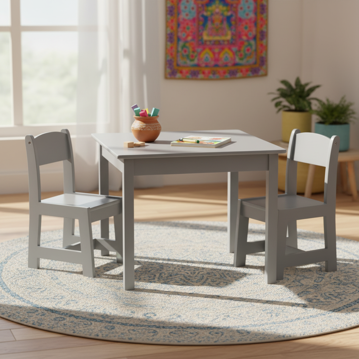 Delta Children MySize Table & 2 Chair Set - Grey