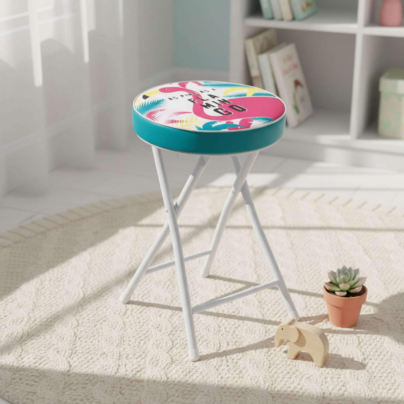 Flamingo Foldable Stool by Zaska