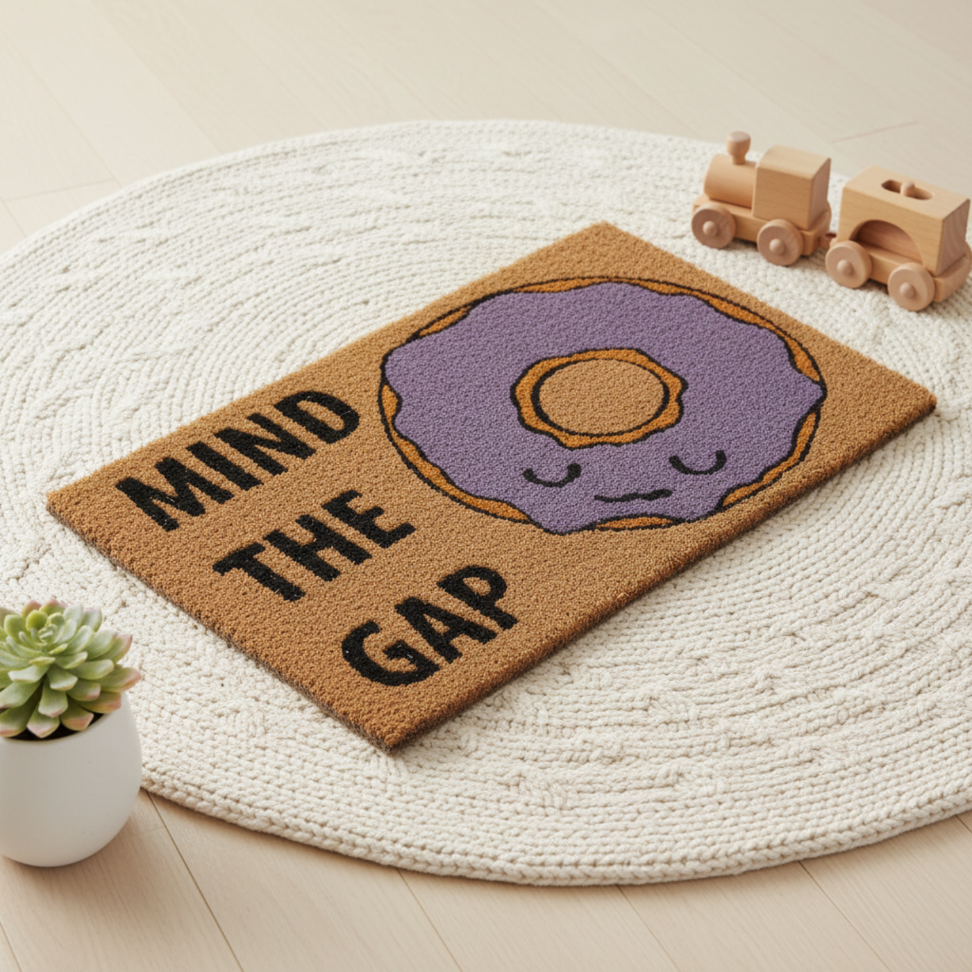 Donuts Doormat made of Natural Fibres (60 x 40 cms) by Zaska