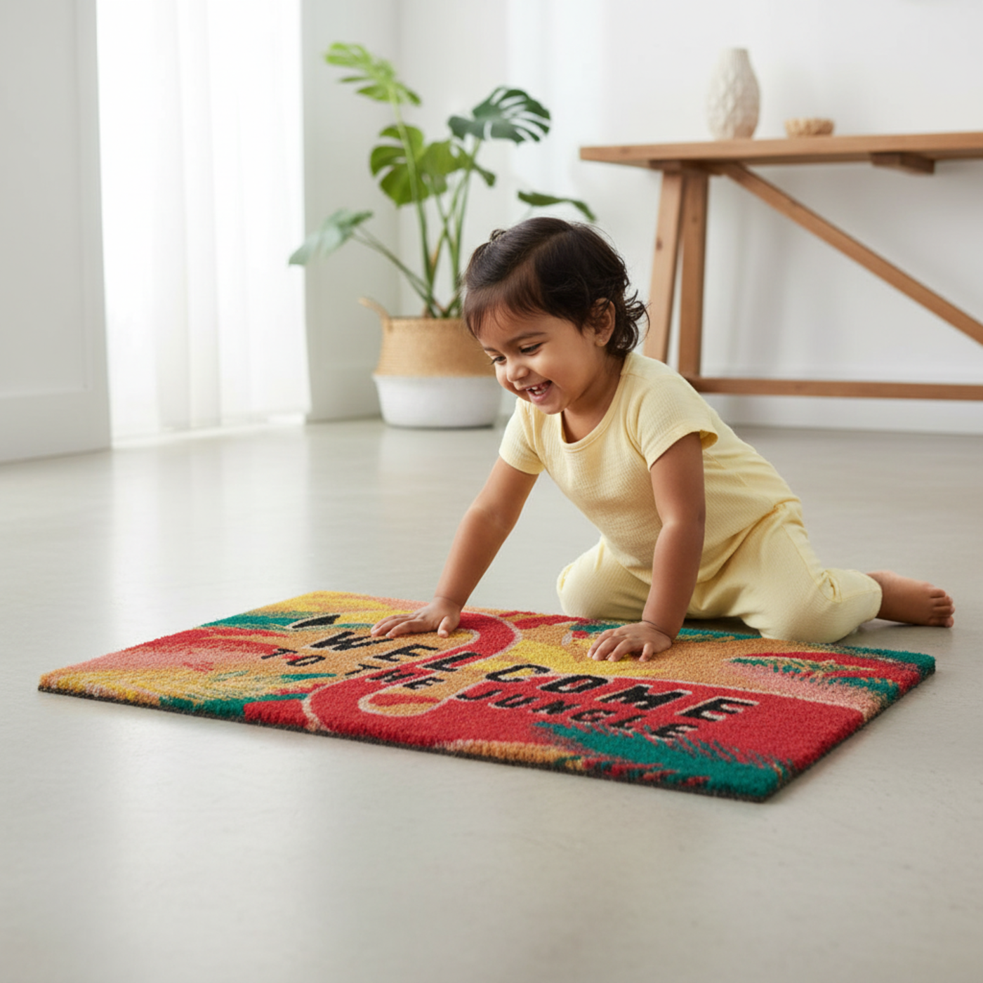 Flamingo Doormat made of Natural Fibres (60 x 40 cms) by Zaska