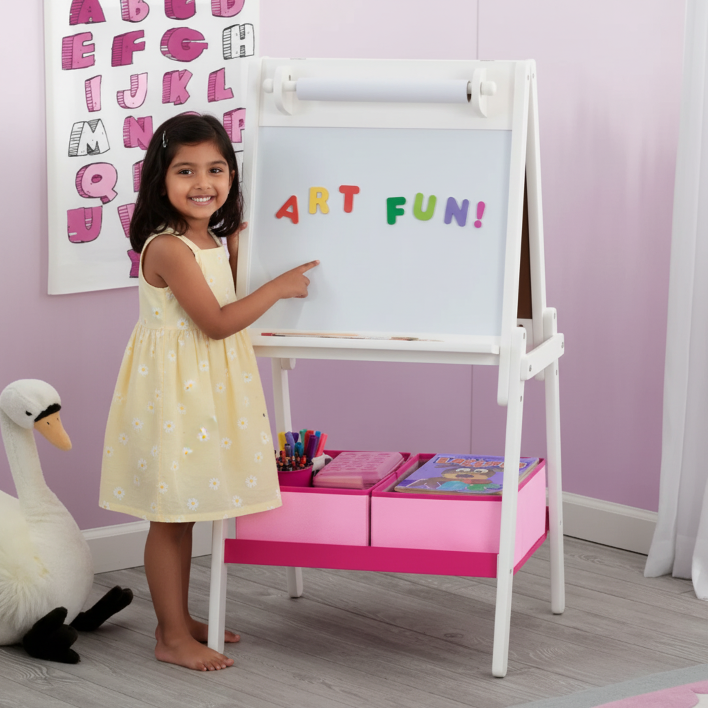 Delta Children Mysize Double Sided Activity Easel With Paper Roll