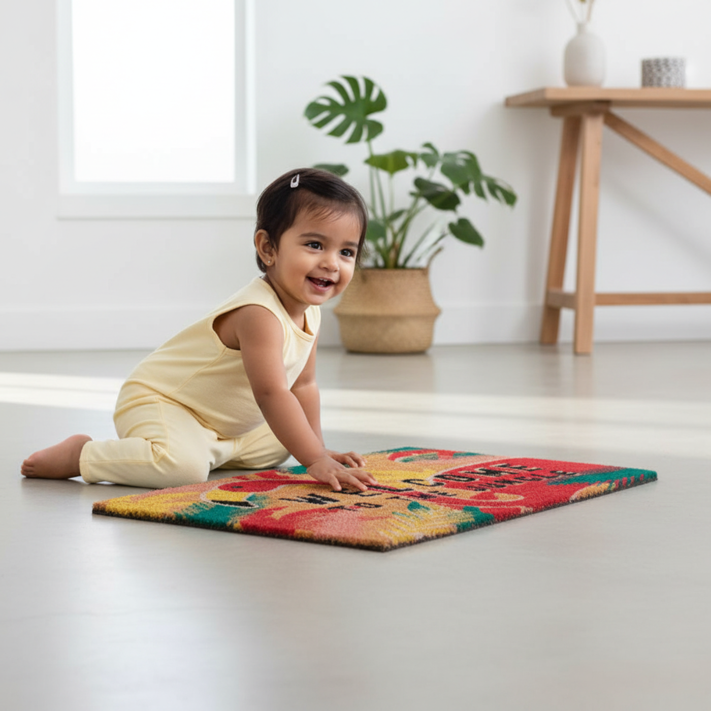 Flamingo Doormat made of Natural Fibres (60 x 40 cms) by Zaska